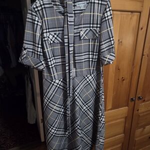 Plaid Black and White Dress